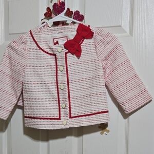 JANIE&JACK COLLECTION,SIZE 6,WHITE WITH RED STRIPES